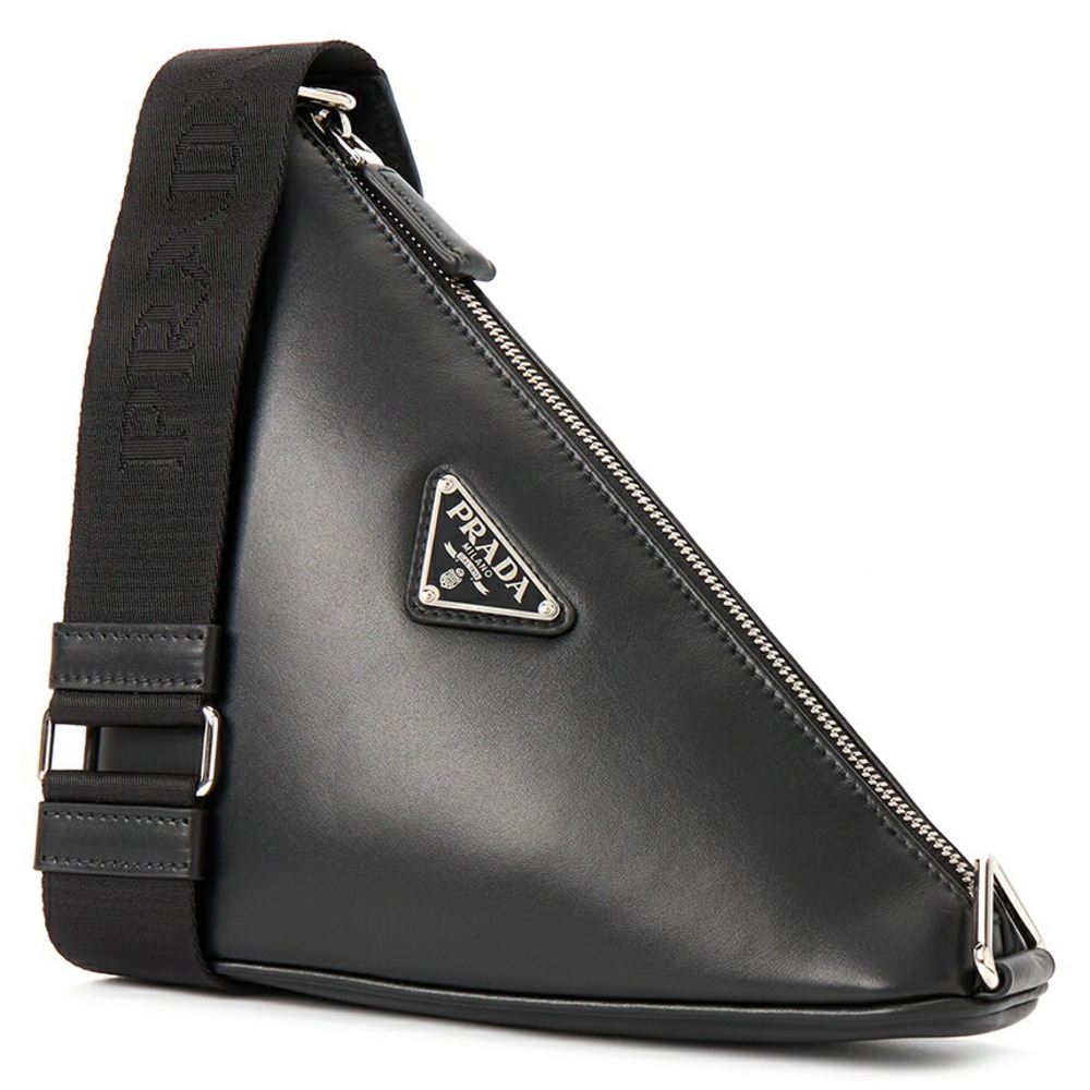 Prada leather bag triangle black shoulder
